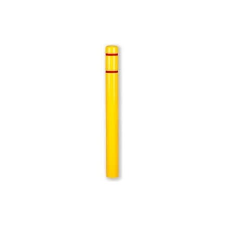 Post Guard Post Guard Bollard Cover CL1385EASSY, 4-1/2"Dia. X 64"H, Yellow W/Red Tape CL1385EASSY